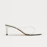 Berry Faux Leather Thong Mules - White