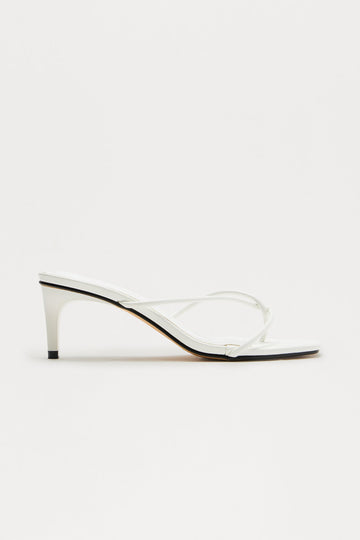Berry Faux Leather Thong Mules - White