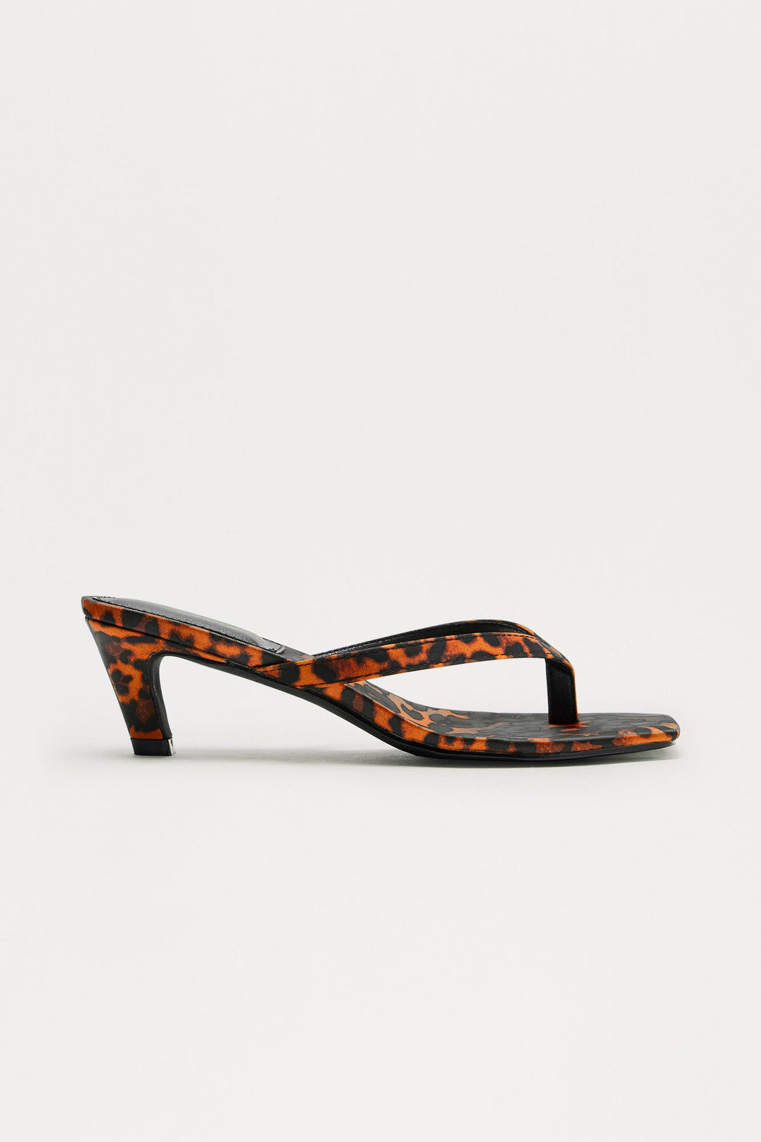 Astona Square Toe Thong Mules - Leopard