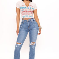 Babetown Bootcut Jeans - Medium Blue Wash