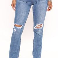 Babetown Bootcut Jeans - Medium Blue Wash
