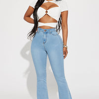 Deep In My Soul Flare Jeans - Light Blue Wash