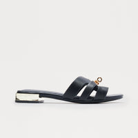 Archie Hardware Slip On Sandals - Black