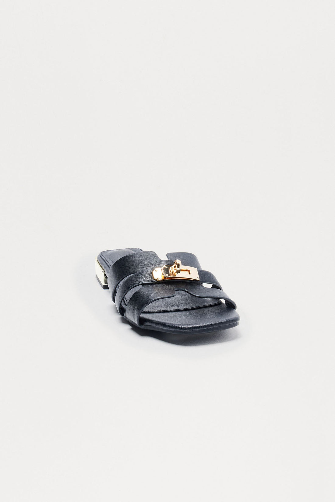 Archie Hardware Slip On Sandals - Black