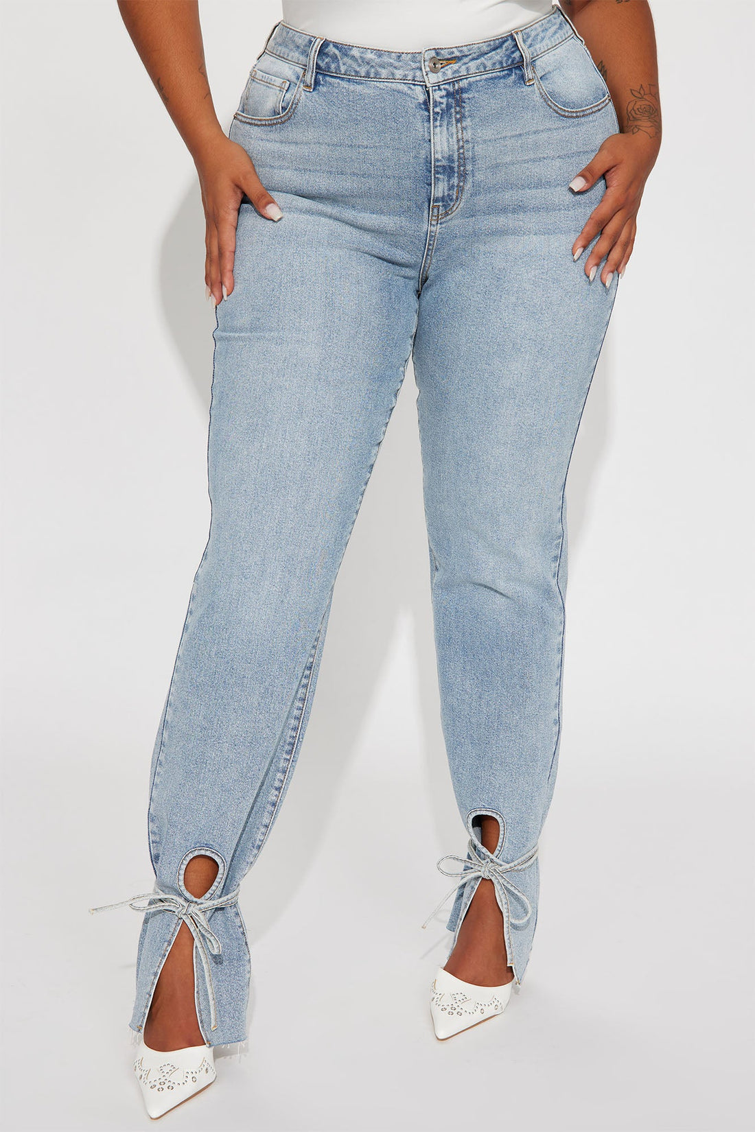 Tall All Tied Up Straight Leg Jeans - Medium Wash
