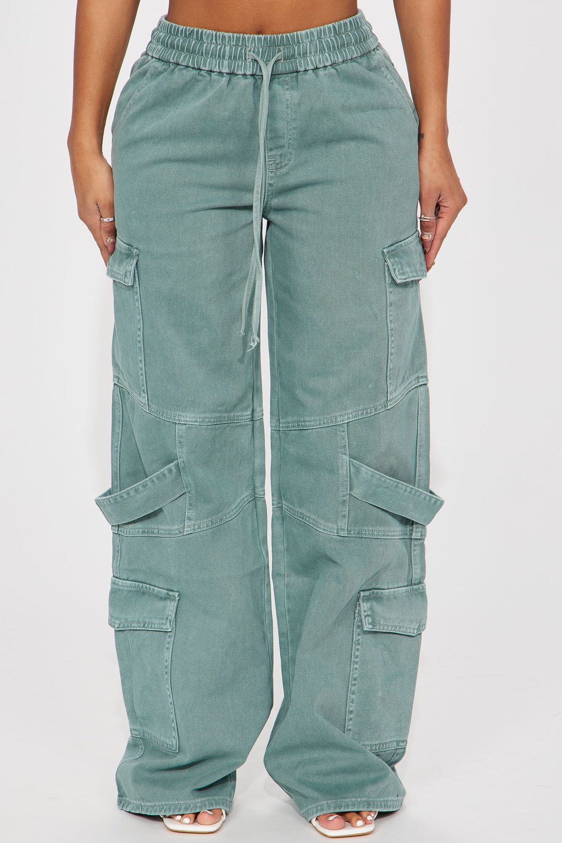Know What To Do Non Stretch Cargo Jean - Green