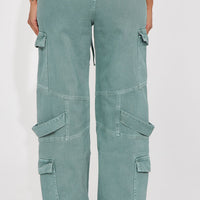 Know What To Do Non Stretch Cargo Jean - Green
