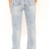 Tall Crossover Straight Leg Jeans - Light Blue Wash