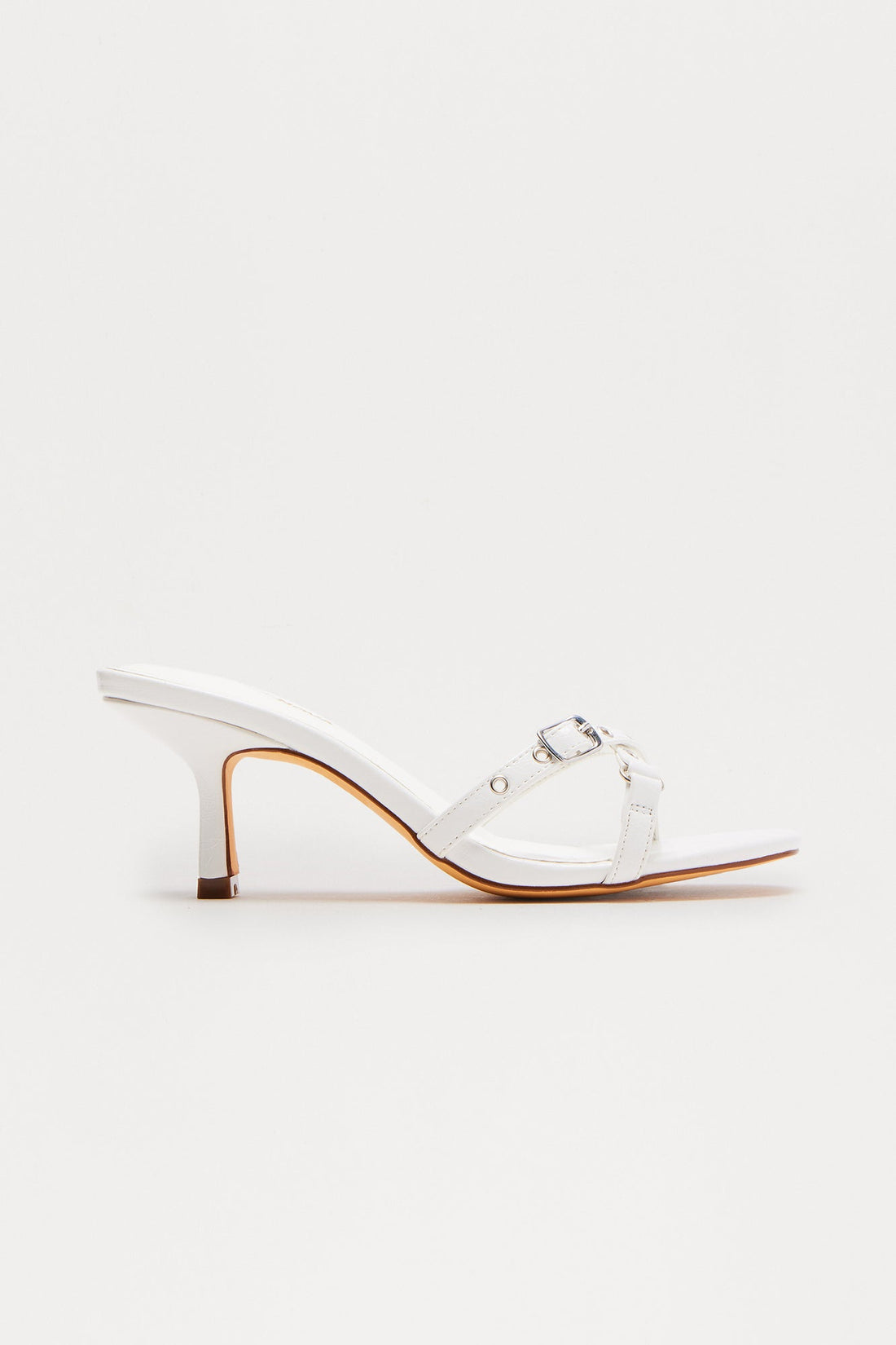 Astor Buckle Heels - White