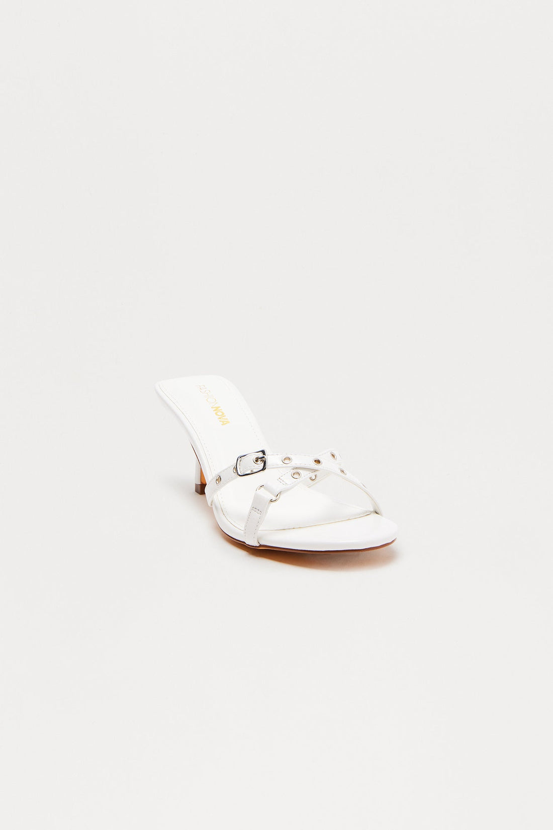 Astor Buckle Heels - White