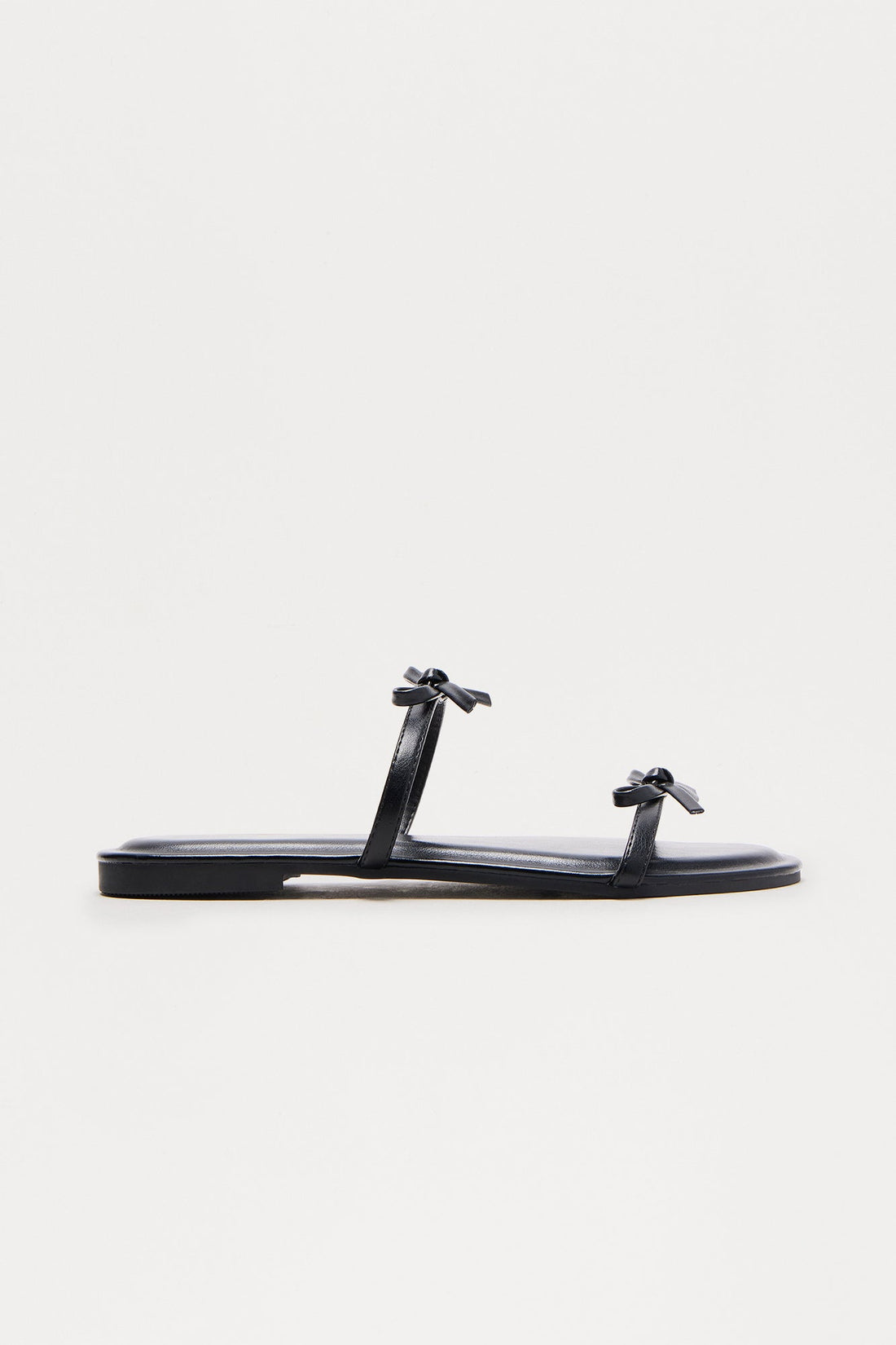 Avery Bow Slip On Sandals - Black