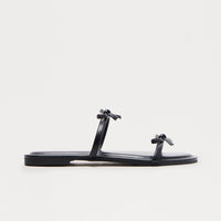 Avery Bow Slip On Sandals - Black