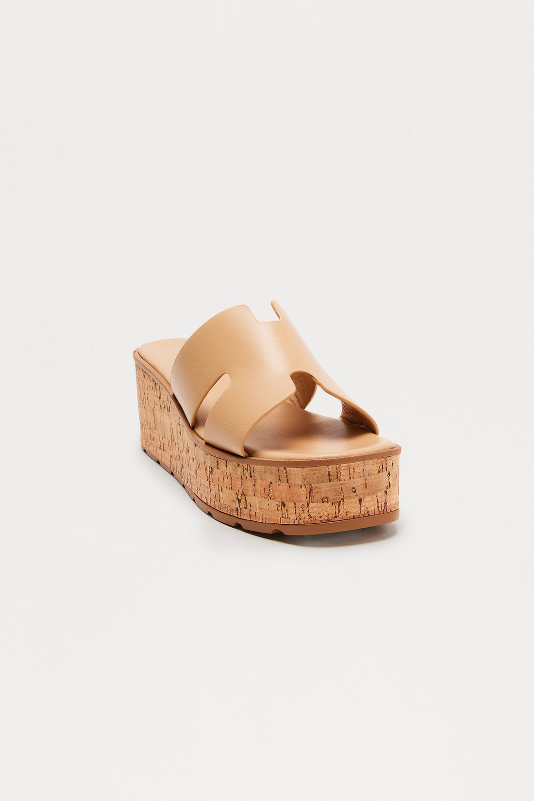 Aylin Cork Platform Wedges - Taupe