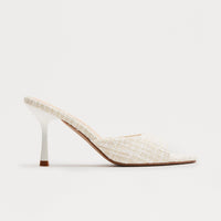 Becky Tweed Mules - White