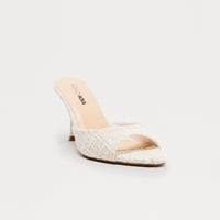 Becky Tweed Mules - White