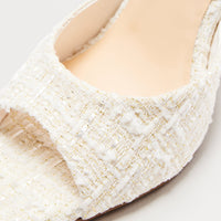 Becky Tweed Mules - White