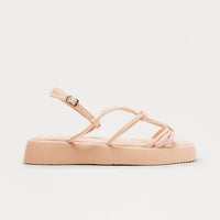 Barrie Faux Leather Sandals - Nude