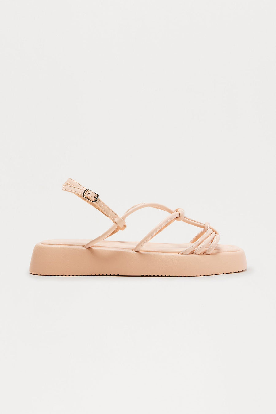 Barrie Faux Leather Sandals - Nude