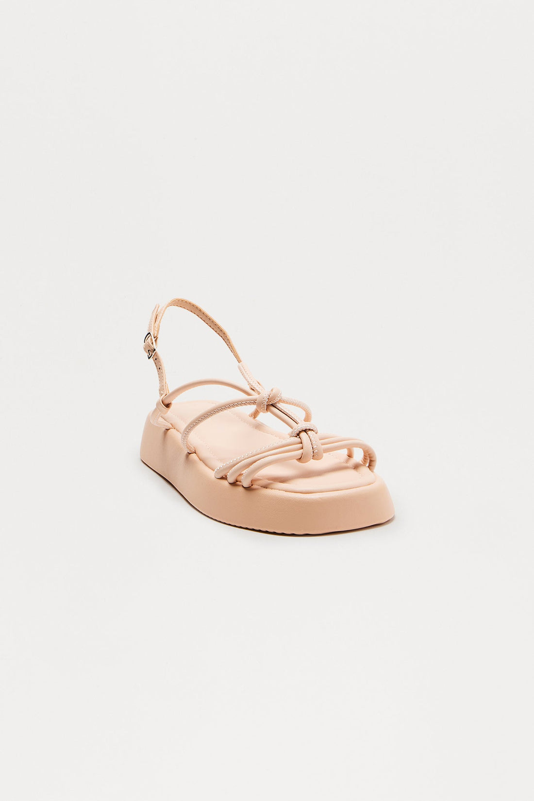 Barrie Faux Leather Sandals - Nude