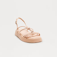 Barrie Faux Leather Sandals - Nude