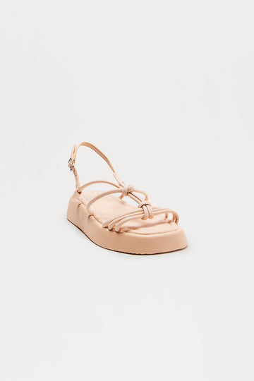Barrie Faux Leather Sandals - Nude