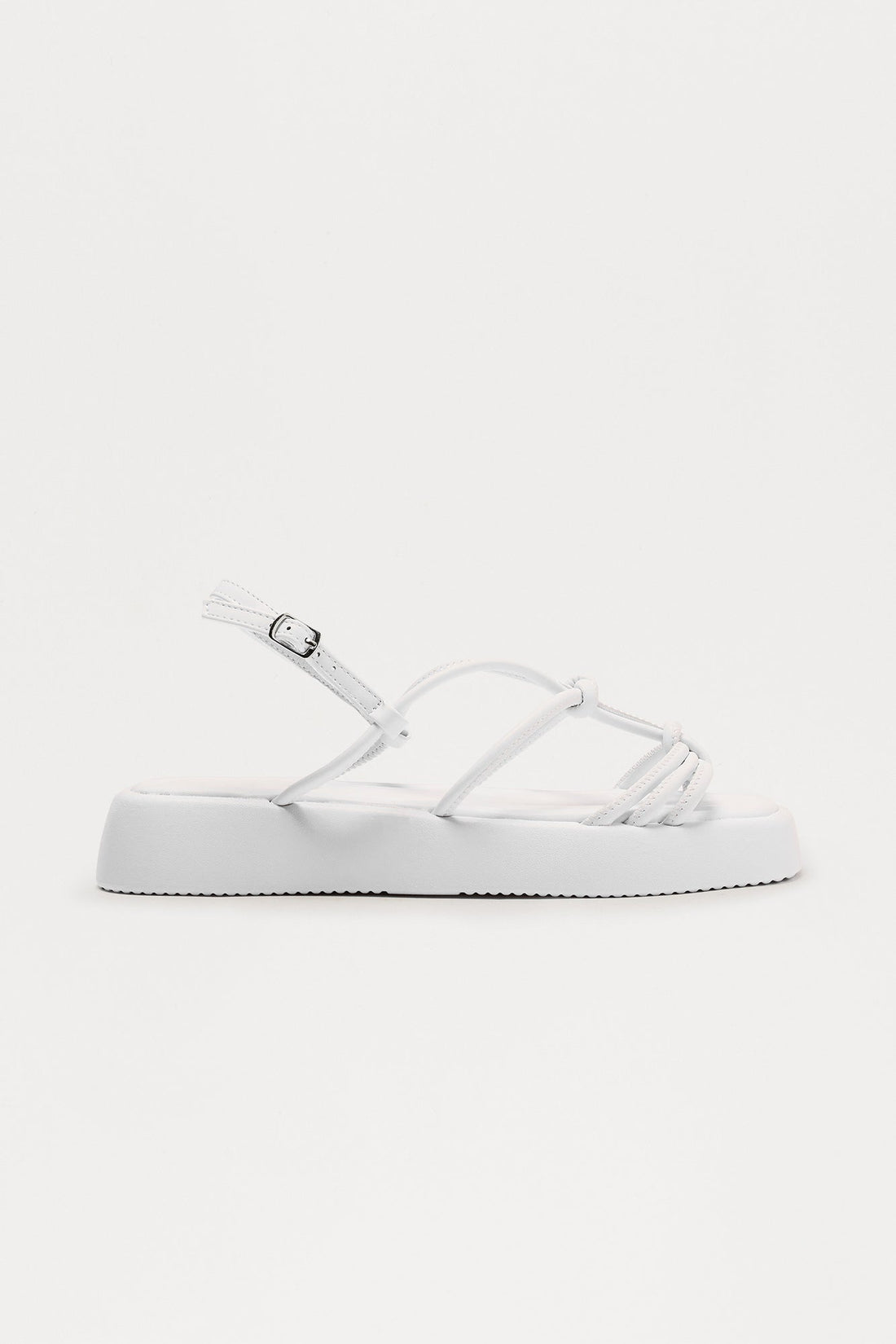 Barrie Faux Leather Sandals - White