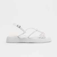 Barrie Faux Leather Sandals - White
