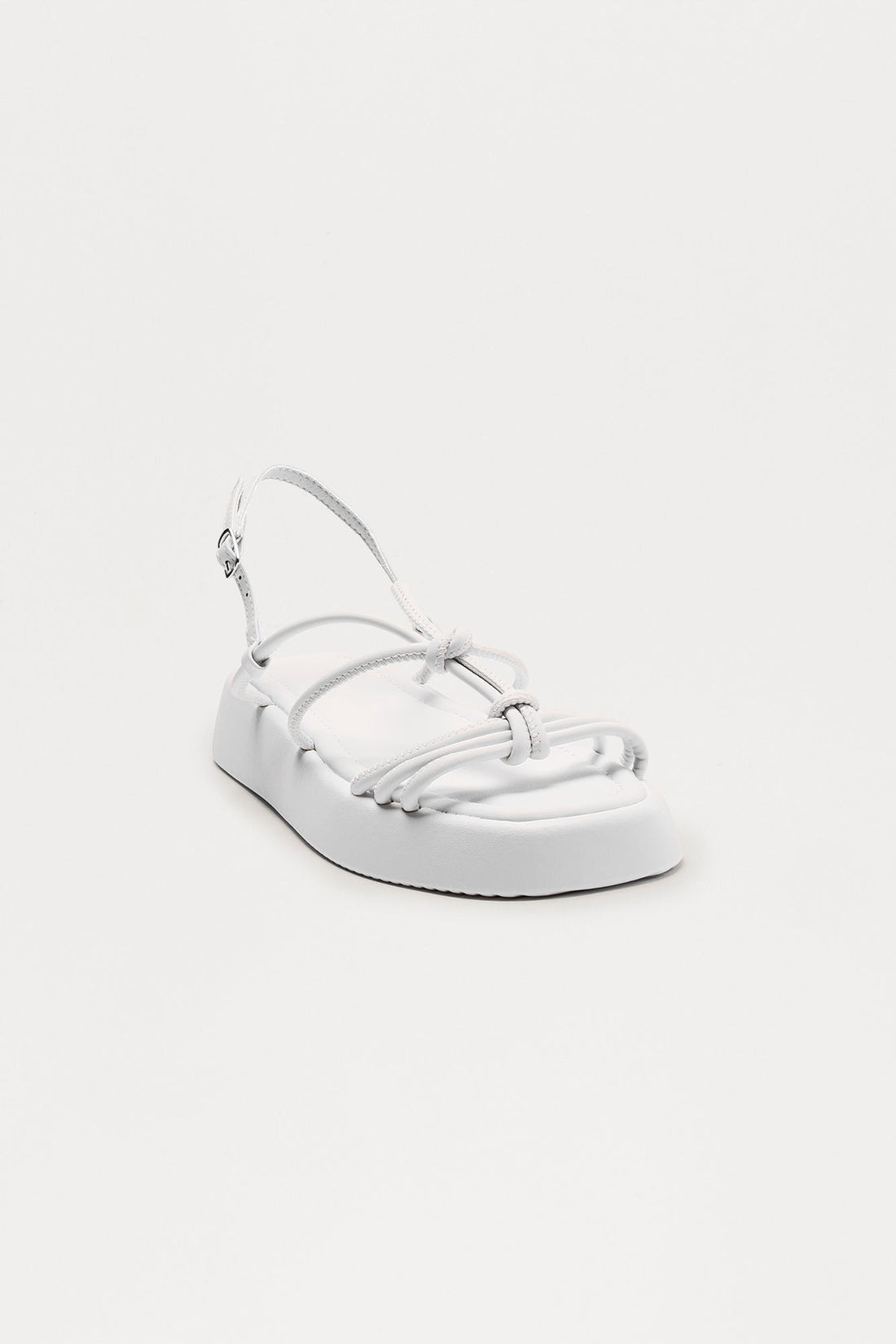 Barrie Faux Leather Sandals - White