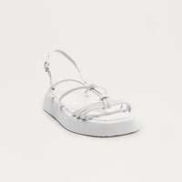 Barrie Faux Leather Sandals - White