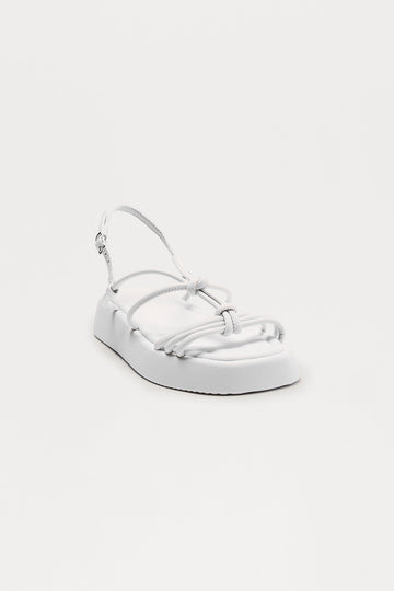 Barrie Faux Leather Sandals - White