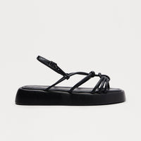 Barrie Faux Leather Sandals - Black