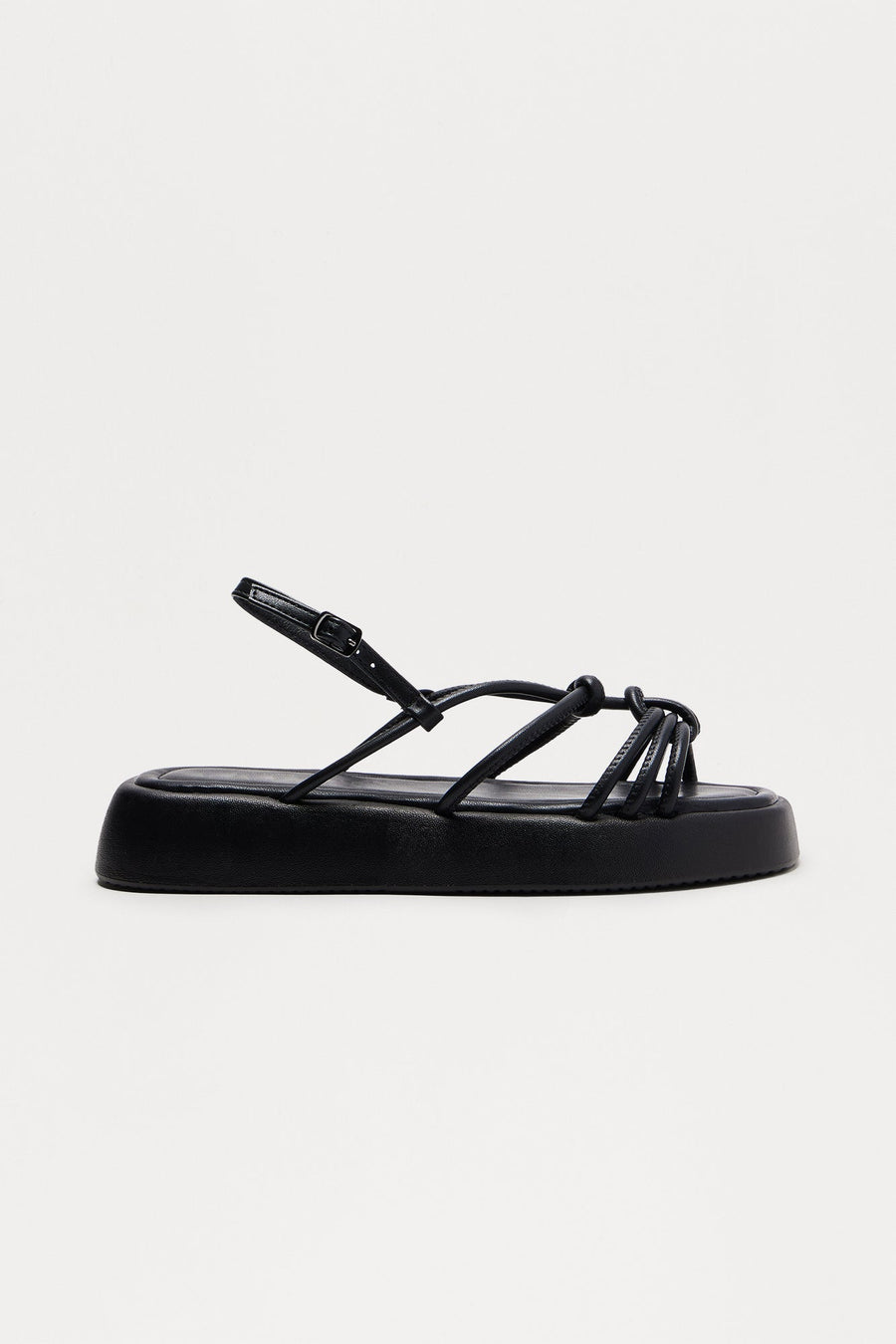 Barrie Faux Leather Sandals - Black