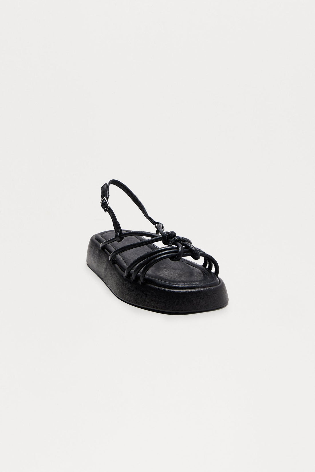 Barrie Faux Leather Sandals - Black