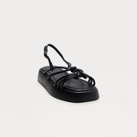 Barrie Faux Leather Sandals - Black
