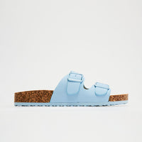 Adriana Buckle Slides - SkyBlue