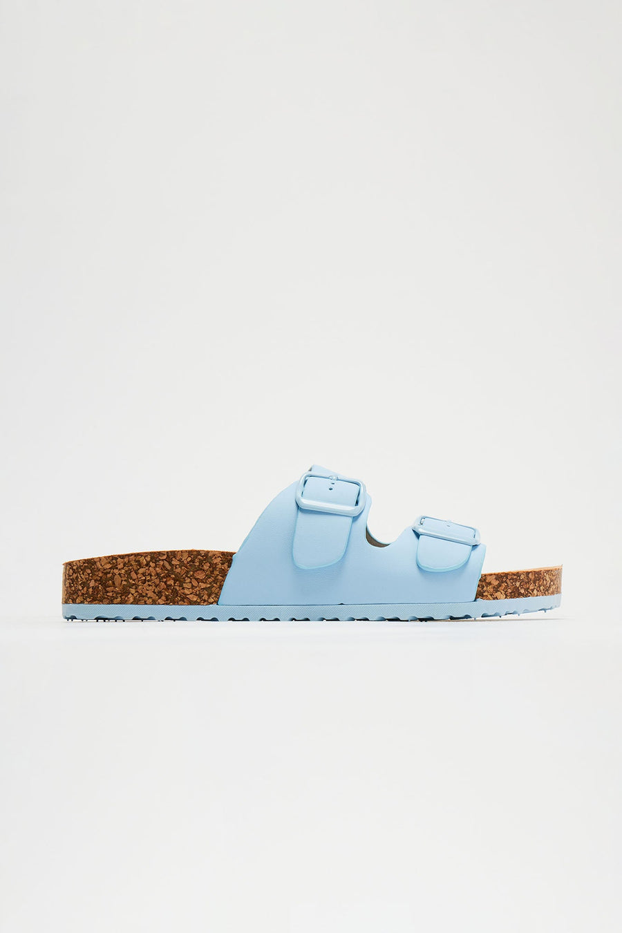 Adriana Buckle Slides - SkyBlue