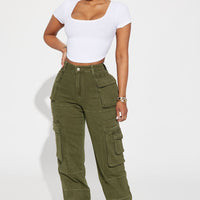 On Command Stretch Straight Leg Cargo Jean - Olive