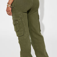 On Command Stretch Straight Leg Cargo Jean - Olive