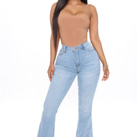 Dare To Flare Jeans - Medium Blue Wash