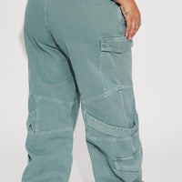 Know What To Do Non Stretch Cargo Jean - Green