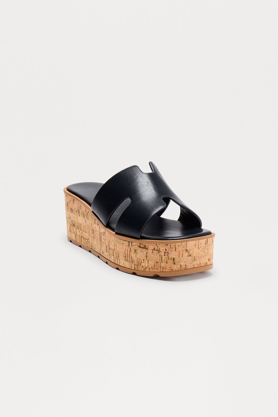 Aylin Cork Platform Wedges - Black