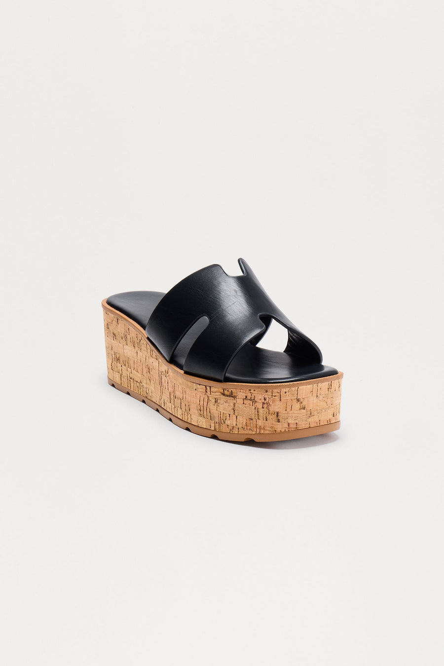 Aylin Cork Platform Wedges - Black