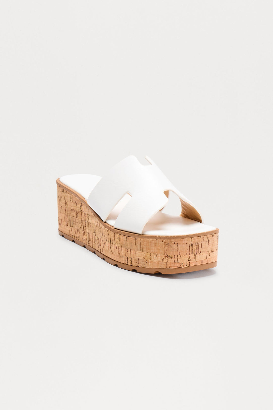 Aylin Cork Platform Wedges - White