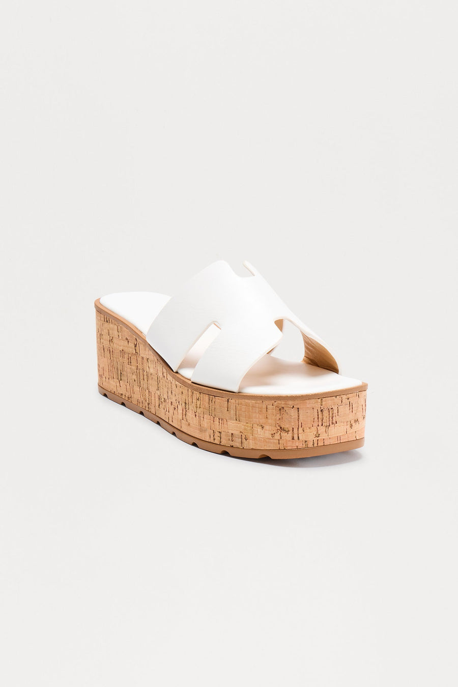 Aylin Cork Platform Wedges - White