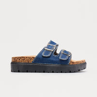 Barrett Buckle Denim Slides - Denim