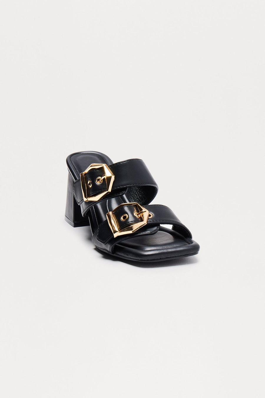 Avani Buckle Mules - Black