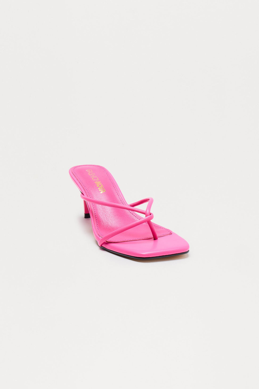 Berry Faux Leather Thong Mules - Pink