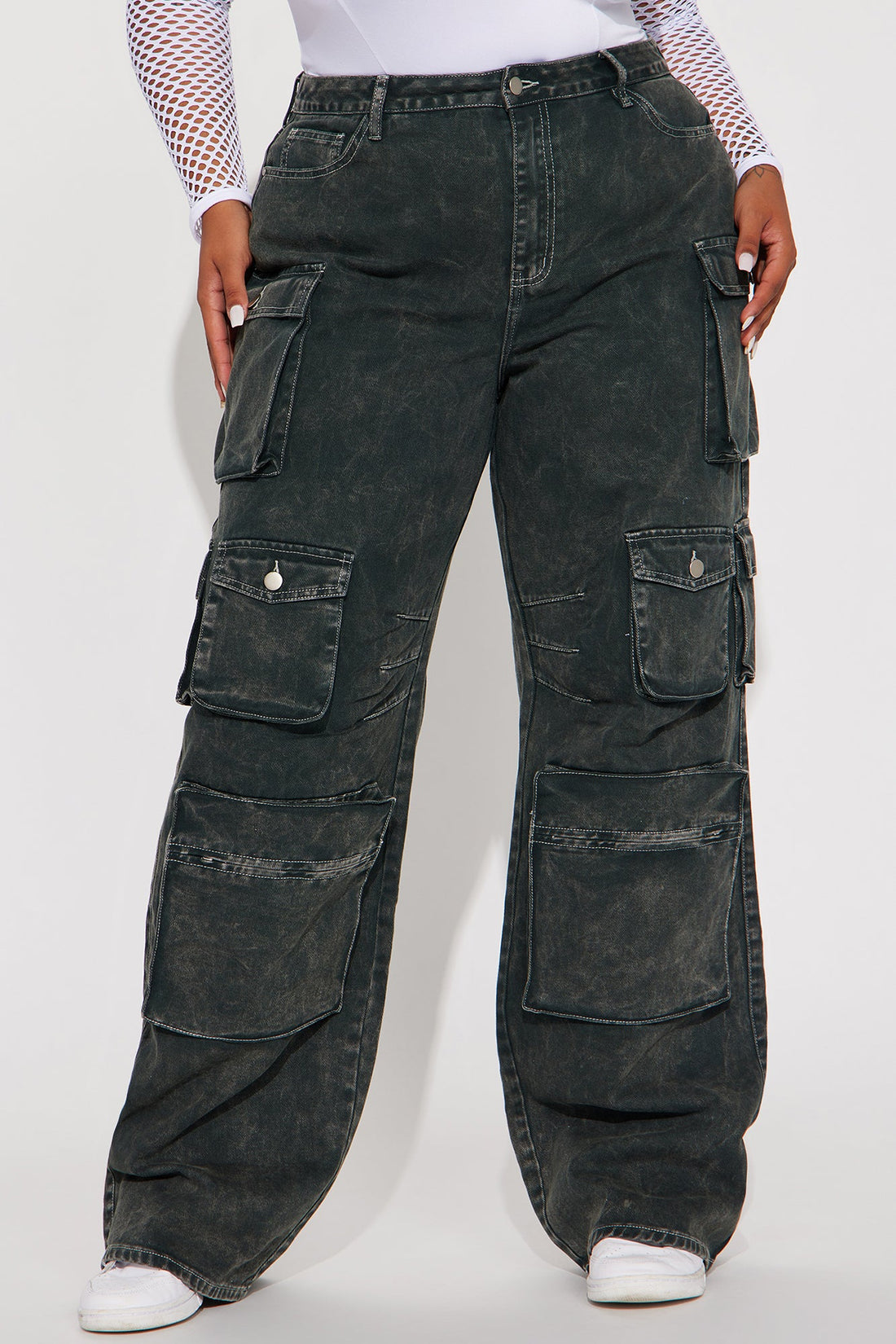 Tall Lily High Rise Cargo Jeans - Green