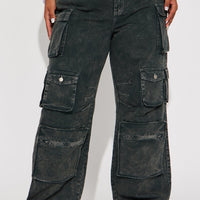 Tall Lily High Rise Cargo Jeans - Green