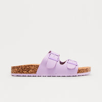 Adriana Buckle Slides - Purple
